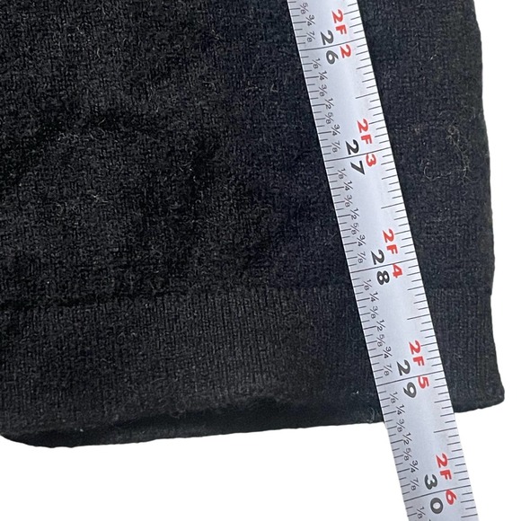 Kinross Cashmere Black Chunky T-Neck Dress Sheath Long Sleeve Sz S RN 104647 - Picture 8 of 14